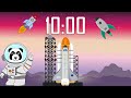 10 Minute 🚀 Space Shuttle Rocket Countdown Timer with Blastoff! 👨‍🚀👩‍🚀