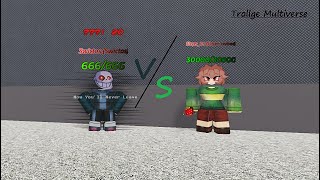 VHS Sans VS Chara (MAX HP) | Trollge Multiverse (Roblox)