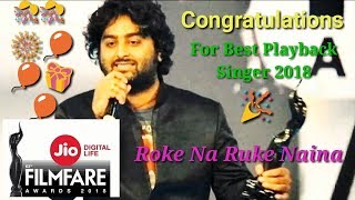 Arijit Singh Best Playback Singer 2018 | 63rd Jio Filmfare Awards 2018 | Arijit Singh Live 2018