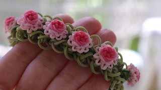 Rainbow Loom™  Ruffles and Roses Bracelet Tutorial