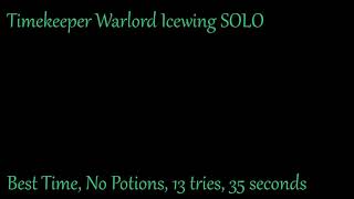 [AQW] TimeKeeper Solo Warlord Icewing, No Potions, 13 Tries, 35s