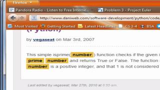 Project Euler Problem 3 - Python