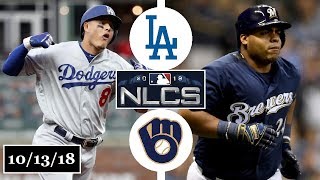 Los Angeles Dodgers vs Milwaukee Brewers Highlights || NLCS Game 2 || October 13, 2018