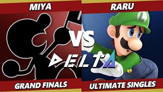 Delta 9 GRAND FINALS - Miya (Game \u0026 Watch) Vs. Raru (Luigi) Smash Ultimate - SSBU