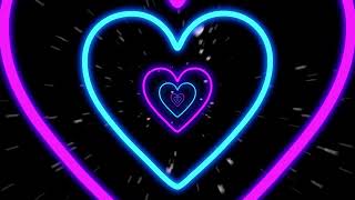 Neon Heart Background 12 hour 💜 Pink and Blue Heart Wallpaper | Heart Tunnel Animated Background 💜