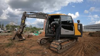 무성한 잡초들이 없어지는 과정 volvo ec140el/벌목/excavator/굴삭기/4k