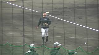 松本陣選手(知徳高校出身) 鈴木将平選手(元 埼玉西武ライオンズ) チャン・ヒョンジン(張賢眞)選手 ノック・打撃練習サポート くふうハヤテベンチャーズ キャンプ 2025/2/3