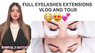 Eyelash extensions full tour tutorial vlog before and after look #permanentmakeup #lashextensions