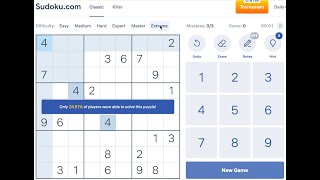 Daily Sudoku Challenge: Watch Me Solve Today’s Extreme Level Puzzle! June 29th, 2024