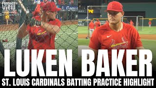 Luken Baker Drills Homers \u0026 Line Drives in Batting Practice | St. Louis Cardinals Batting Practice