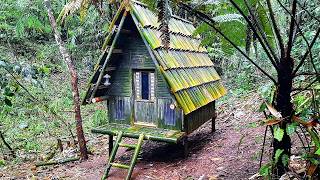 Membangun Tempat Perlindungan Atap Bambu Susun Pintu Buka Keatas |Solo Camping Bushcraft