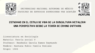 Estigmas y actitudes desviadas en el estilo de vida metalera. Una perspectiva desde Erving Goffman