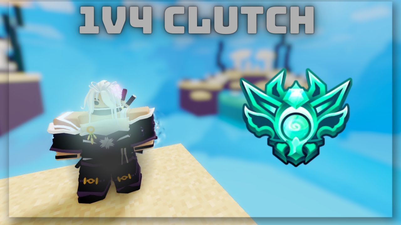 1v4 Clutch In Ranked Against Bots Roblox Bedwars Youtube