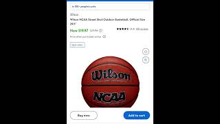 Save $9.99 Wilson NCAA Street Shot Outdoor Basketball, Official Size 29.5\