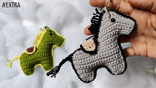 Orpheus horse crochet keychain in amigurumi