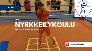 11. Liikkuminen nyrkkeilyasennossa askelparilla eteen ja taakse