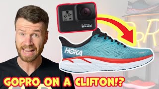 Putting a GoPro on a Running Shoe!!?!? #shorts #hoka #running #gopro