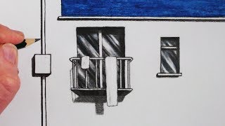 How to Draw Buildings: Draw a Balcony: Narrated Tutorial