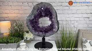 Amethyst Druse-Ring on a Rotating Stand Model # 5604-0039 by BrazilGems.com 🏷 FOR SALE🛍🛒