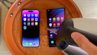 iPhone 14 Pro Max vs Samsung S22 Ultra HOT WATER TEST! 💥💧