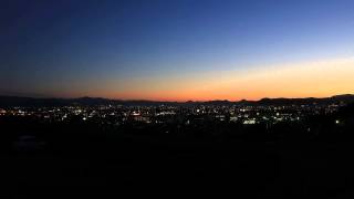 高松市夕景～夜景（微速度撮影）　屋島中腹から高松市を望む