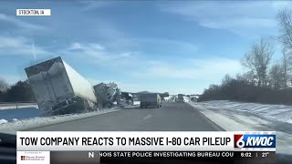 40 vehicles crash in I-80 pileup near West Branch during whiteout