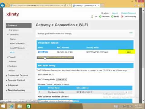 Change a Network Name or Password on a Comcast XB2 Wireless Gateway Change a Network Name or Password on a Comcast XB2 Wireless Gateway