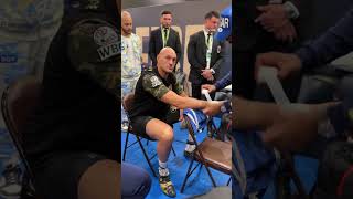 Tyson Fury getting hands WRAPPED for HUGE Usyk undisputed fight 🖐