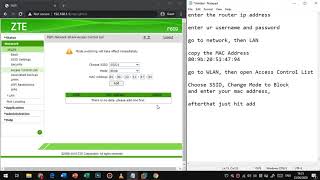 Block Unblock Device On Zte F609 Router