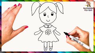 Como Desenhar Uma Garota Passo A Passo 👧 Desenhar Menina Facilmente
