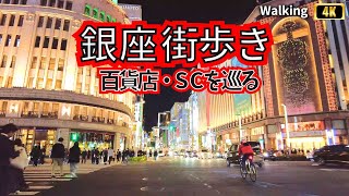 銀座の夜を散歩 ～百貨店やショッピングセンターを眺めながら編