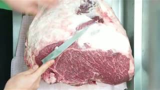 【ノーカット】牛肉内もものさばき方　１１㎏の肉の塊を柵取り[Uncut] Cut the lump of meat of 11㎏