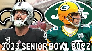 MASSIVE REPORT: Latest Buzz From The Senior Bowl | Aaron Rodgers, Derek Carr & Nathaniel Hackett