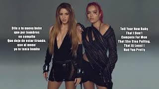 Shakira & Karol G - TQG (LYRICS/LETRA + ENGLISH TRANSLATION)