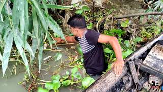 Amazing Traditional Fishing By Village People in River | Primitive System Fishing Asian People 2021.