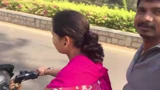 Divya driving bike