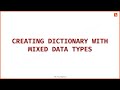 Creating Python Dictionary with Mixed Data Types | Python Programming | English