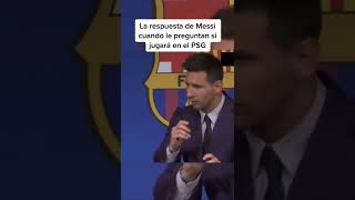 La respuesta de #Messi cuando le preguntan si jugará en el #PSG #neymar