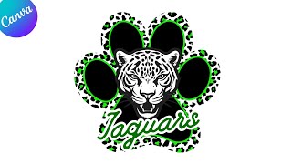 Leopard Paw Jaguars Cheer Team Design in Canva | Sports Template Tutorial