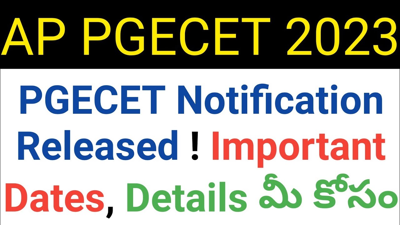 Ap Pgecet 2023 Notification And Apply Date And Exam Fee Details In ...