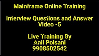 Mainframe COBOL - DB2 Interview Questions & Answer -V5 | English | Anil Polsani | 9908502542
