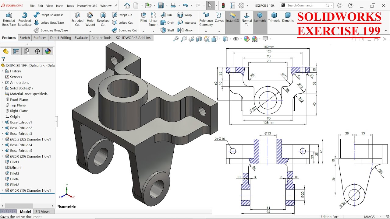 SolidWorks Tutorial For Beginners Exercise 199 – WeightBlink