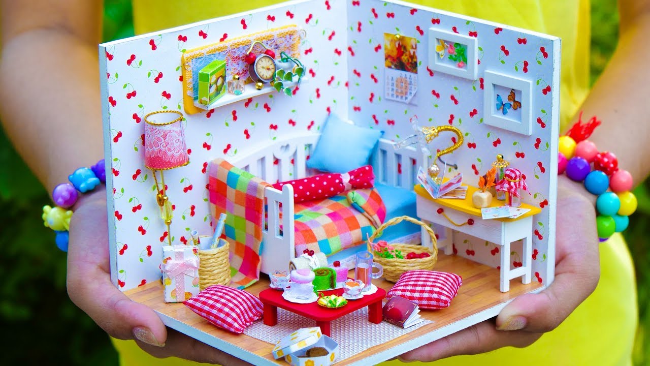 Diy Girly Miniature Doll House Room Youtube
