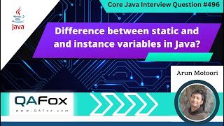 Difference between static and instance variables in Java (Core Java Interview Question #496)