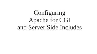 Configuring Apache to use CGI and Server Side Includes