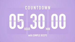 5 Hour 30 Minute Countdown Timer โณ Flip Clock with Bell Alerts ๐๐
