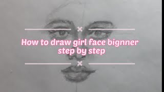 How to draw Girl face | Pencil sketch for beginner | easy drawing for girls | drawing for #drawing