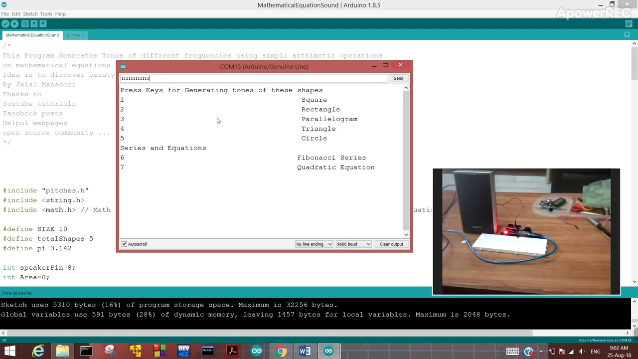 Generating Tones Using Mathematical Equation Using Arduino - YouTube