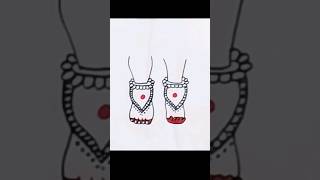 Matarani footsteps  / durga maa feet  drawing #shorts #viral #ytshorts #youtubeshorts