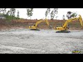 รถแบคโฮโคมัสสุpc160กับpc200ช่วยกันโกยโคลนเยอะมาก komatsu excavator che chef